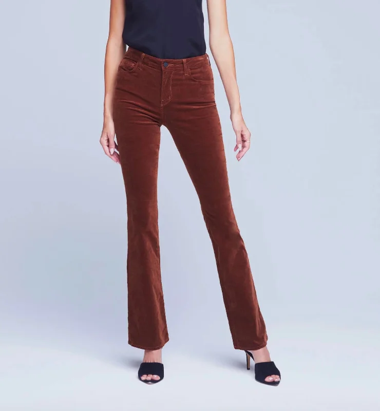 Online Only Stevie Velvet Pant In Nu Buck