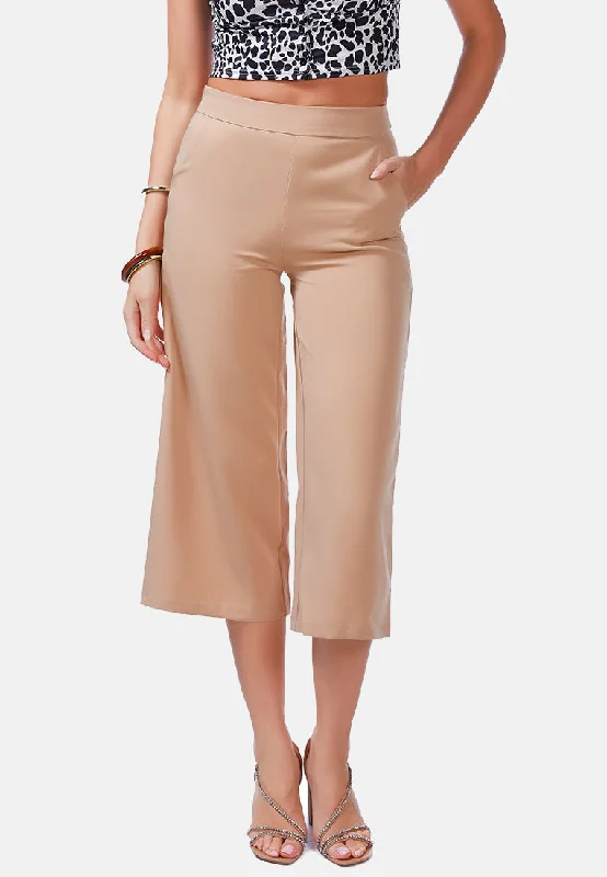 Online Only high rise cropped culottes trousers