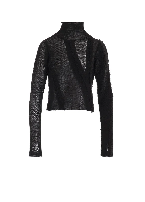 Exclusive Savings SHEER INTERSIA JACQUARD HIGH NECK SHORT PULLOVER