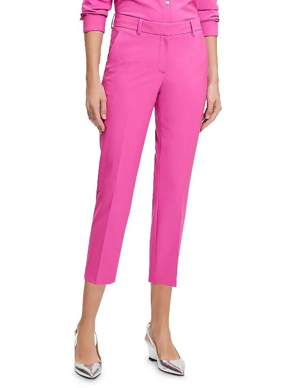 Hurry In Womens Mid-Rise Solid Capri Pants
