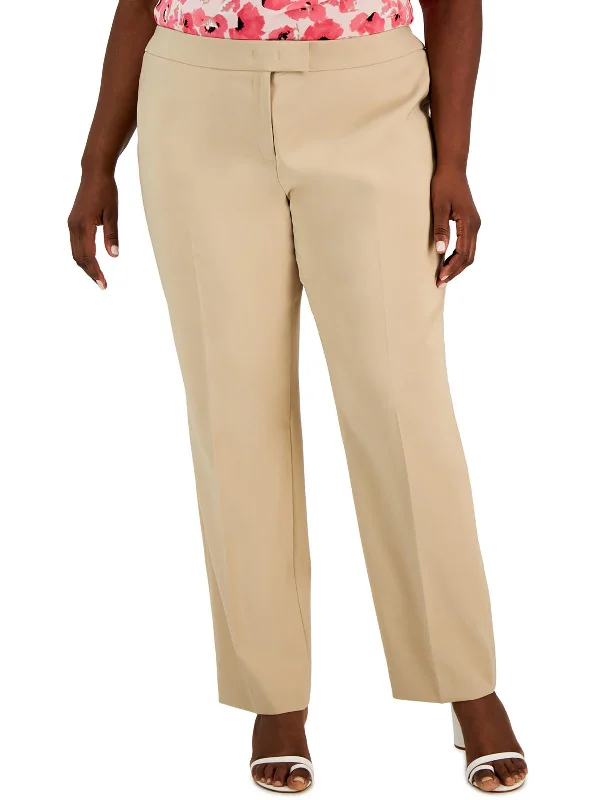 Weekend Savings Fiesta Plus Womens High Rise Khaki Straight Leg Pants
