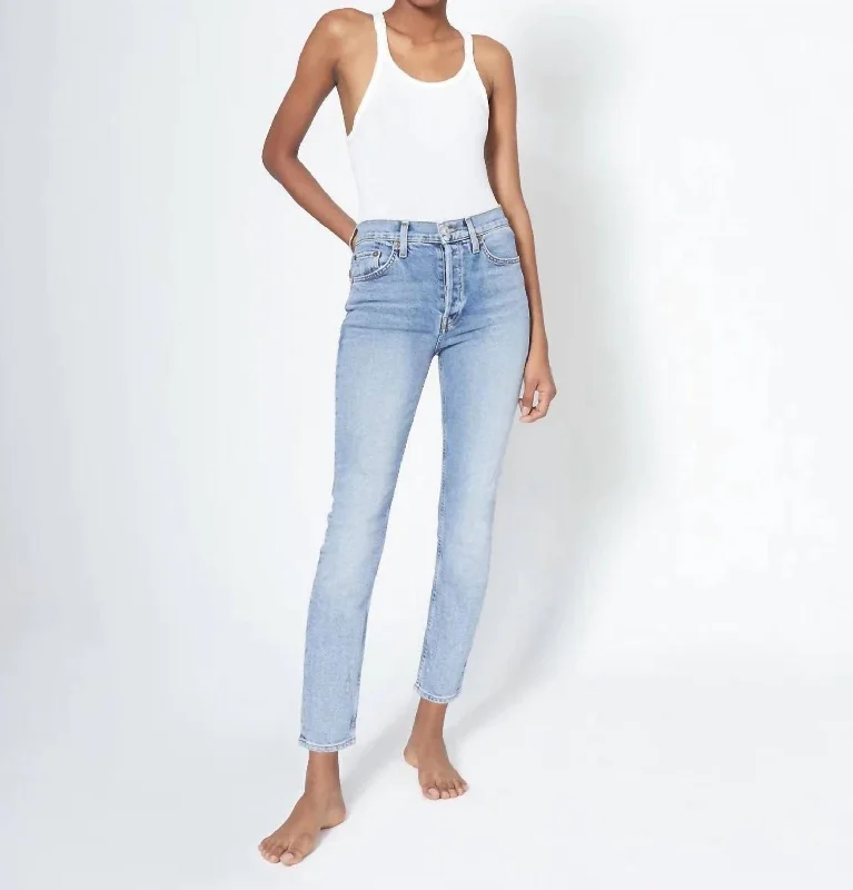 Weekend Price Cuts Galore 90's High Rise Ankle Crop Jean In Mid 90's