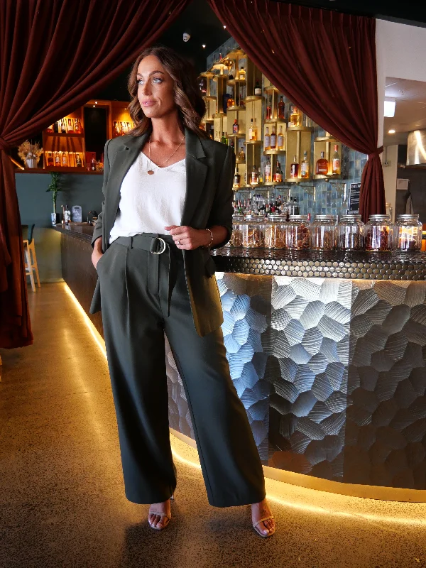 Hurry In Jane James Sorrel Tailored Pant Winter Green