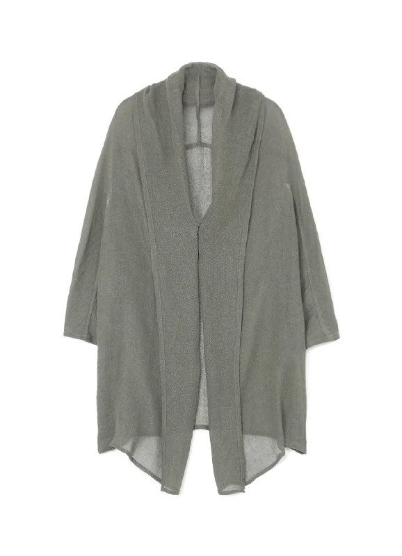 Amazing Deals LENO CLOTH SHAWL COLLAR LONG CARDIGAN