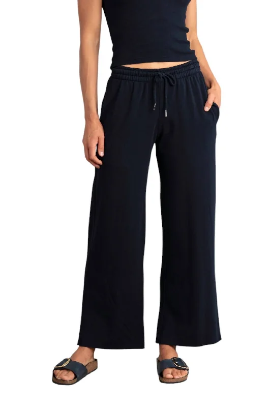 Factory Direct Sale Cropped Palazzo Pants In Black