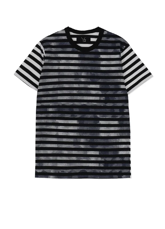 Final Clearance STRIPE WITH POLKA DOT PIGMENT PRINT T