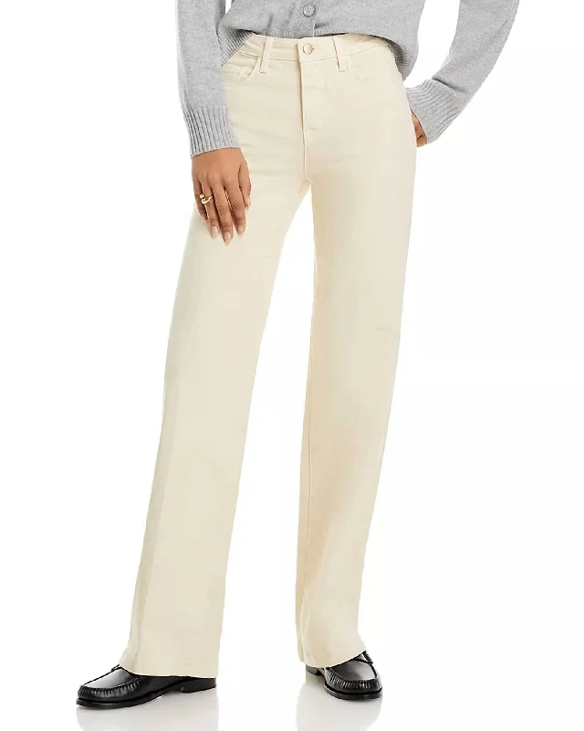 Limited Edition Clayton High Rise Wide Leg Jeans In Oat