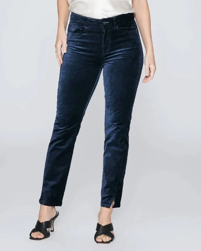 Weekend Savings Sensation Cindy Twisted Seam Pants In Deep Navy Velvet