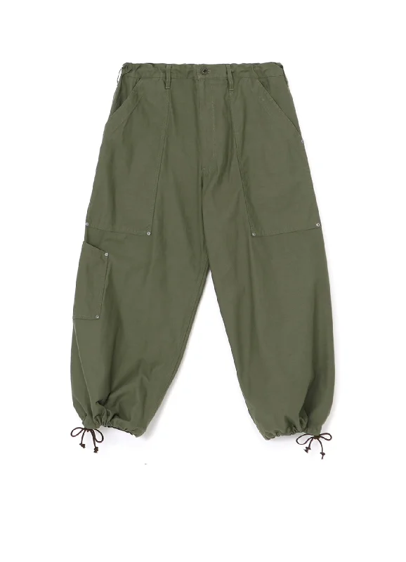 Great Bargain [Y's-Black Name]BACKSIDE SULFURIZATION SATIN WAIST BELT PANEL WORK PANTS