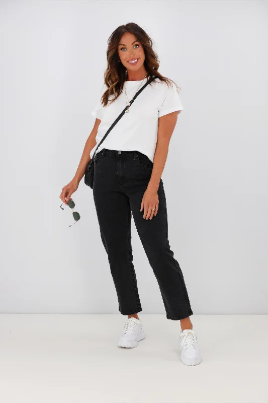 Today’s Deal Little White Lie Ally Straight Jean Washed Black
