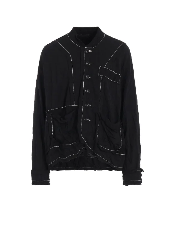Daily Deals CRINKLED JERSERY CUT OFF DOUBLED JACKET