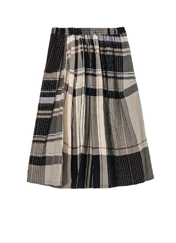 Weekend Bargains to Snag RAYON WRINKLED PLAID SKIRT