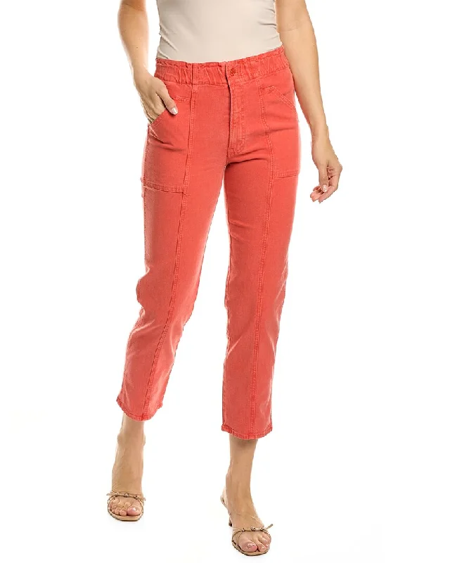 Final Clearance MOTHER The Springy Hot Coral Ankle Jean