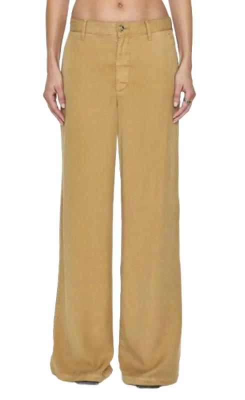 Act Now Women's Jadyn Low Slung Palazzo Pants In Khaki