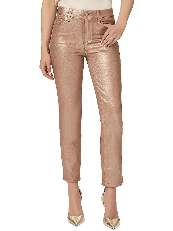 Special Discount Womens Coated Denim Straight Leg Jeans