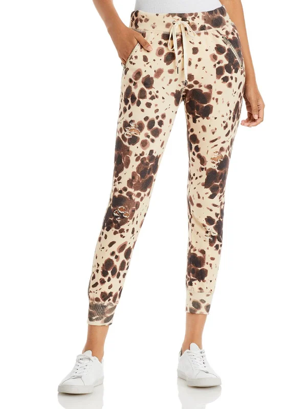 Weekend Offers That Tempt Gravity Womens Printed Destroyed Sweatpants