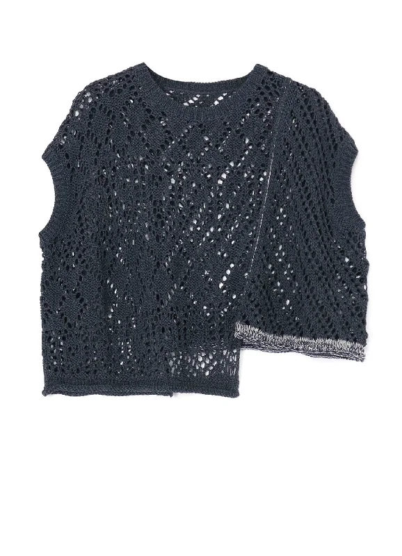 Weekend Discounts to Celebrate OPENWORK WEAVE PANEL UNEVEN PULLOVER KNIT