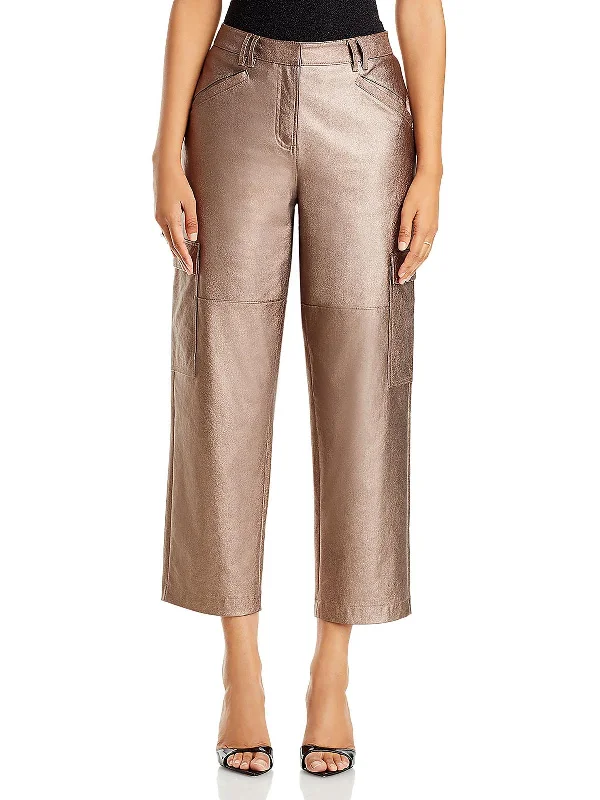 Best Seller Diana Womens Metallic Cargo Cropped Pants