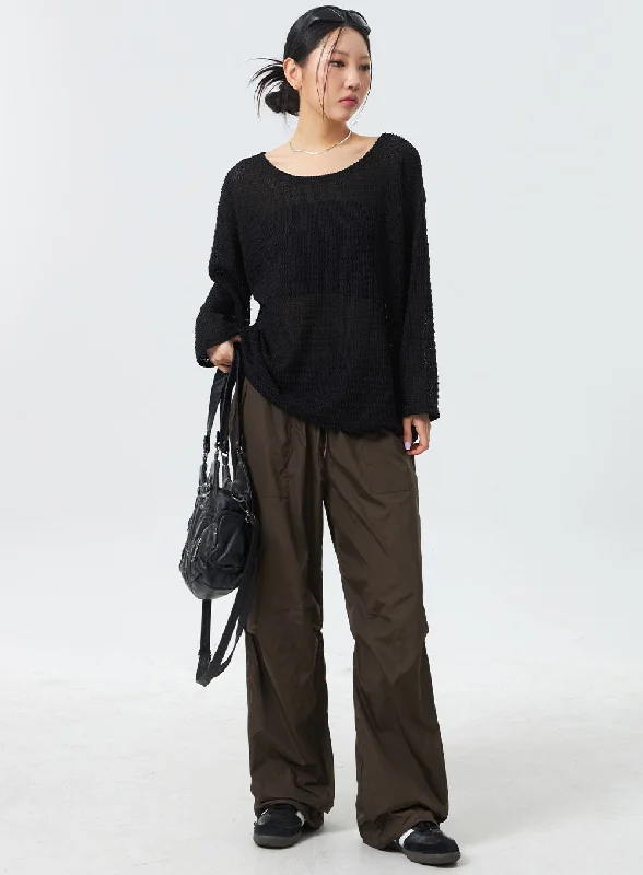 Savings Bonanza Nylon Wide Track Pants CM330