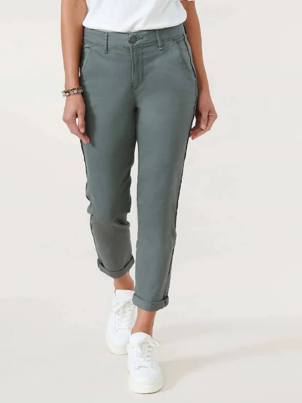 Extra Discount Absolution High Rise Roll Cuff Trouser In Thyme
