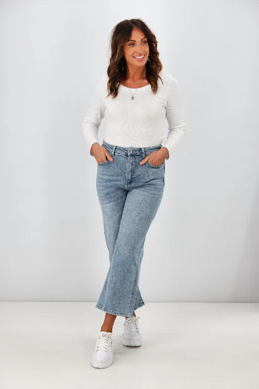 Buy More, Save More Shine On Label Mazie Wide Leg Ankle Grazer Jean