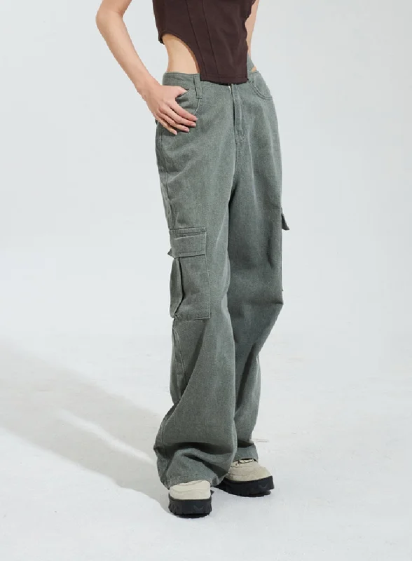 Take Advantage Cut Out Cargo Pants IY318