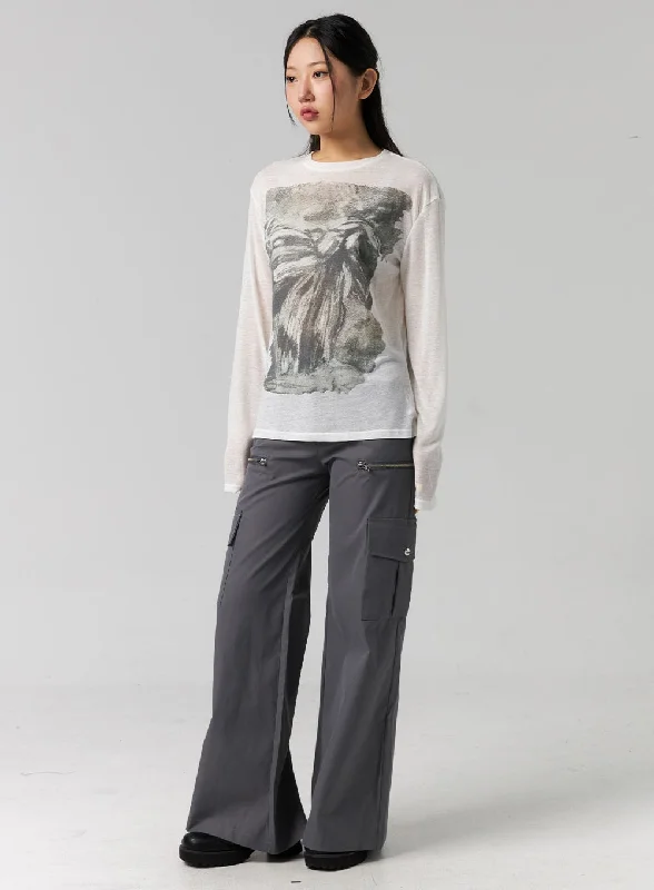 Special Discount Cargo Wide-Leg Pants CG315