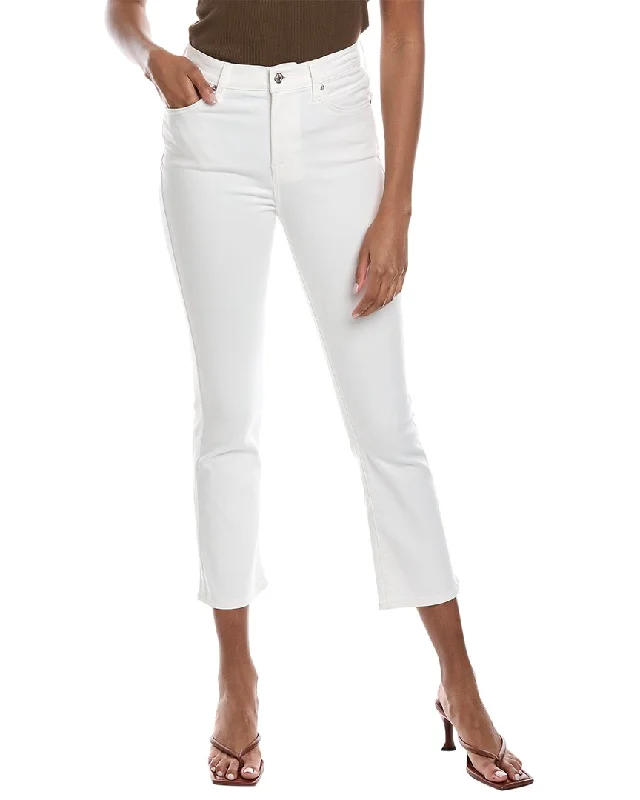Deep Savings 7 For All Mankind White High-Waist Slim Kick Jean