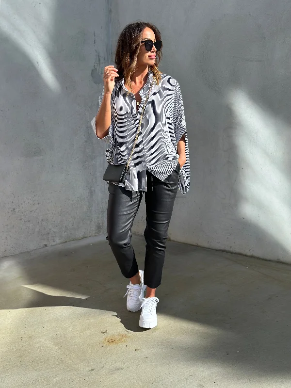 Markdown Madness Leoni Riley Jogger Black Wet Look