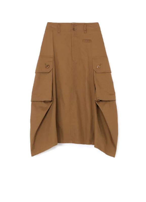Sneak Peek Sale [Y's BORN PRODUCT] COTTON TWILL CARGO PANTS-STYLE SKIRT