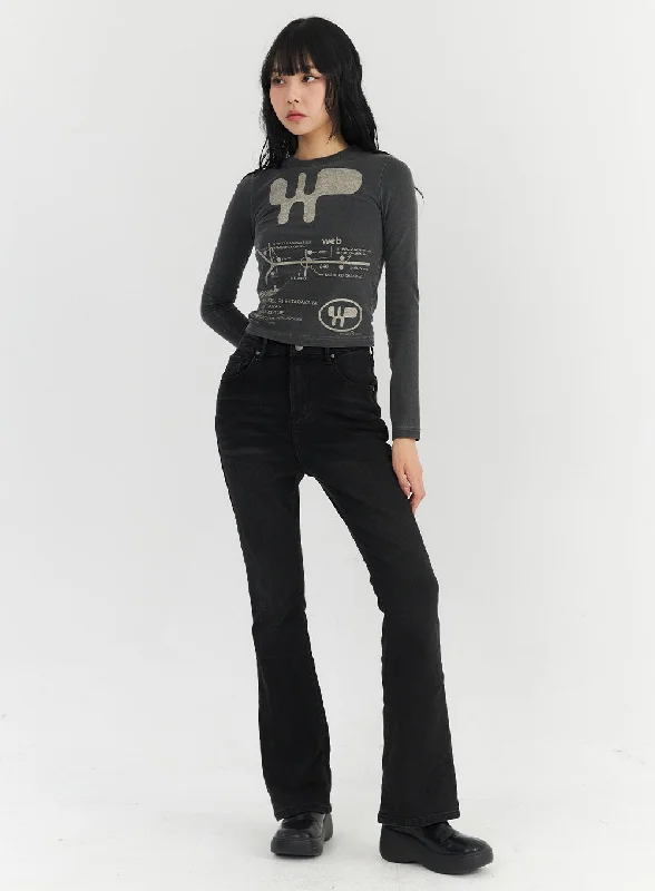 Closeout Sale Fleeced Bootcut Cotton Pants CO327