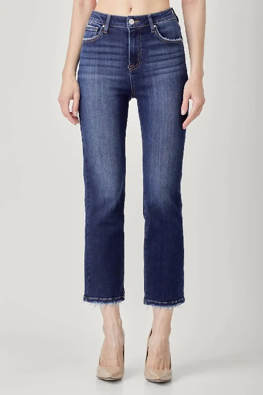 Deal of the Day Women's High-Rise Crop Straight Jeans In Blue