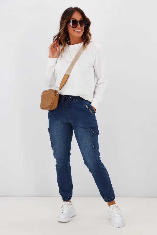 New Markdowns Wakee Denim Billie Cargo Jean Blue