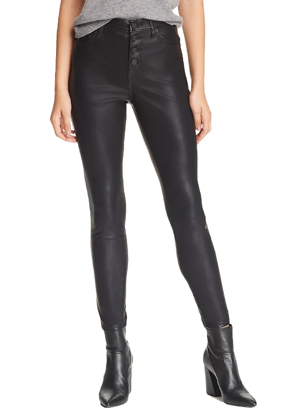 Special Discount Womens Faux Leather Straight Leg Skinny Pants