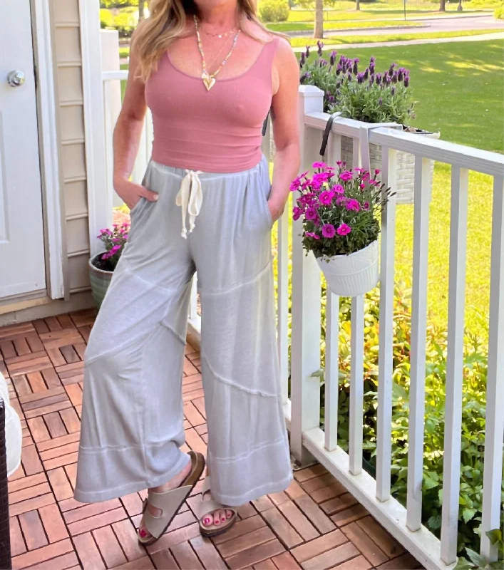 Fantastic Offers Contrast Knit Culottes In Dove Gray
