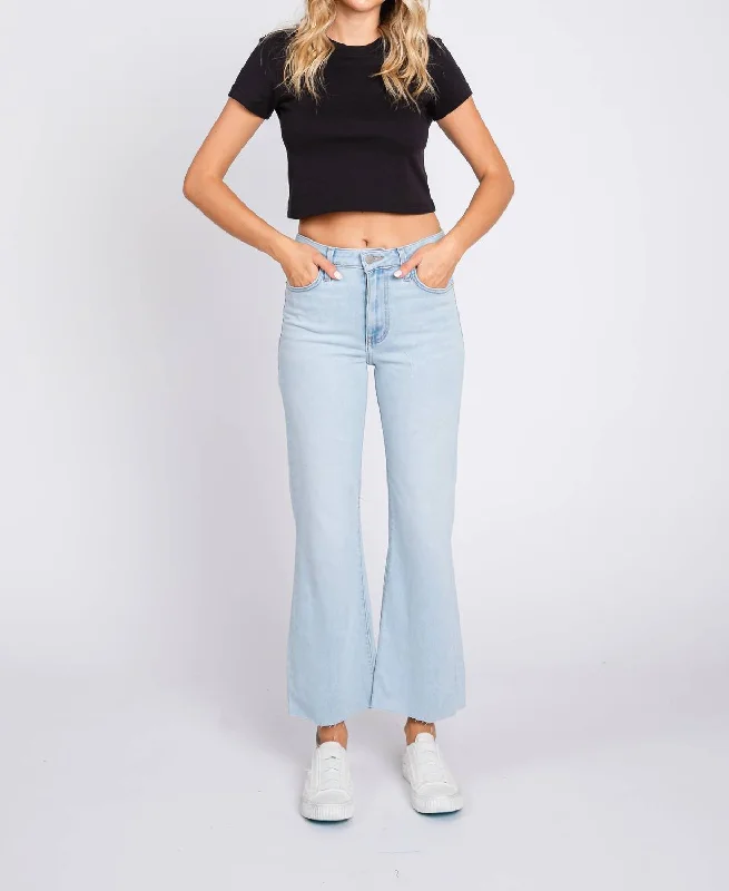 Weekend Discounts to Grab Sicily Crop Flare Jeans In Light Blue
