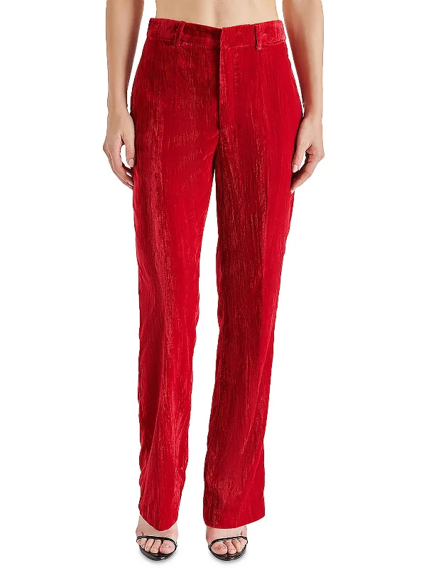 Super Bargain Mercer Womens Crushed Velvet Dressy Straight Leg Pants