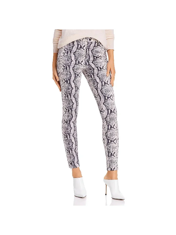 Weekend Steals Await Womens Snake Print Ankle Skinny Pants