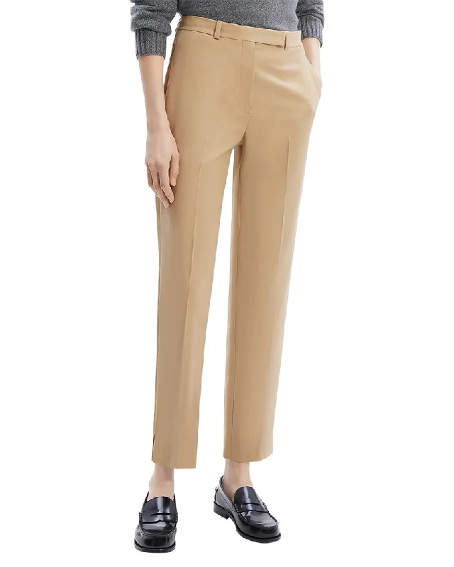 Overstock Theory High-Waist Flannel Wool Taper Pant