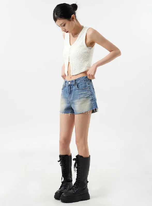 Holiday Sale Mid-Rise Denim Shorts CU309