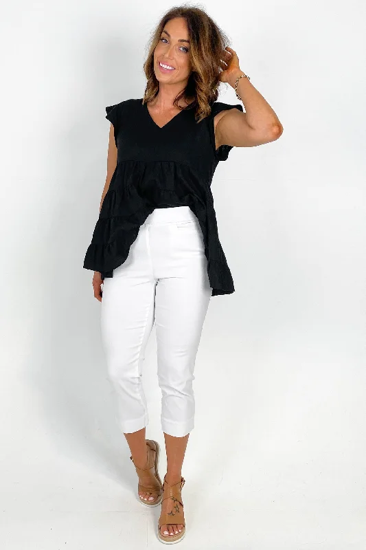 Quick Sale Betty Basic Crop Bengaline Pant White