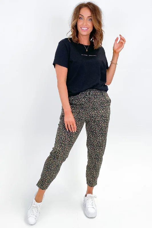 Inventory Reduction Silent Theory Tia Leopard Pant Khaki