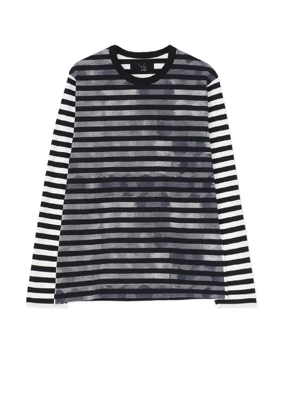 Limited Supply STRIPE WITH POLKA DOT PIGMENT PRINT LONG T