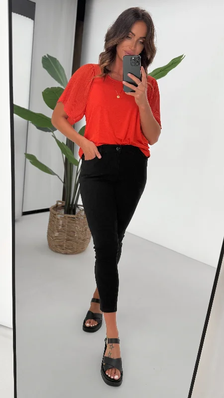 Deal Dash Shine On Label Cropped Sculpt Jeans Black
