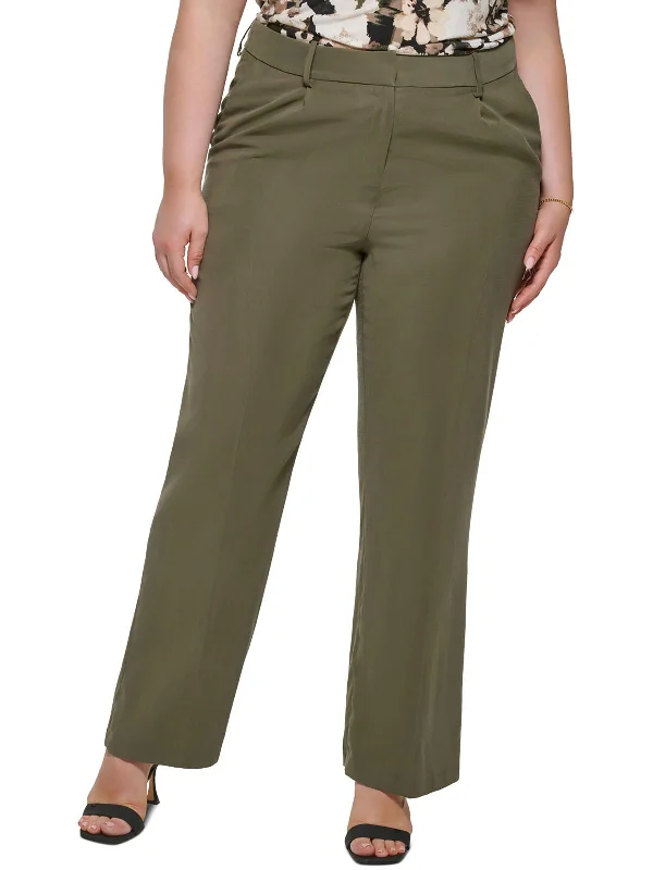 Deep Discounts Plus Womens Pocket Dress Pants Wide Leg Pants