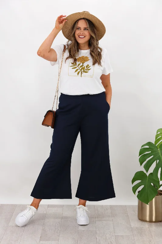 Act Now Valeria Label Homer Pant Midnight Blue