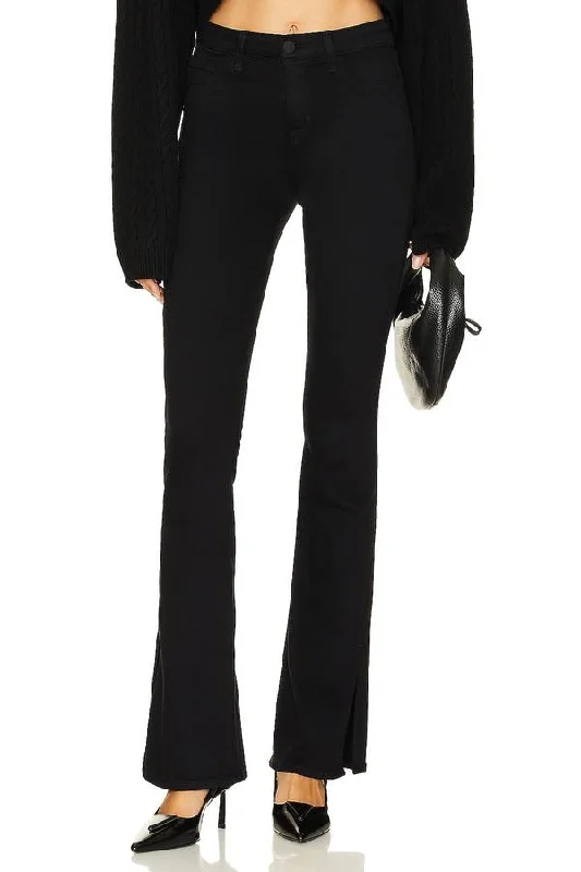 Discount Deals Abilene High-Rise Boot Slit Pants In Noir