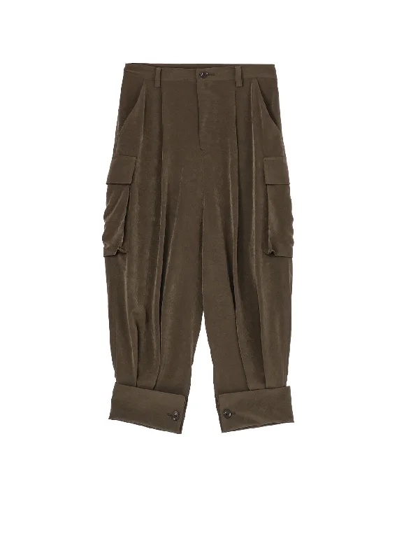 Exclusive Savings CREPE de CHINE CUFFED HEM CARGO PANTS