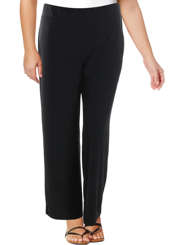 Savings Galore Womens Stretch Flat Front Wide Leg Pants