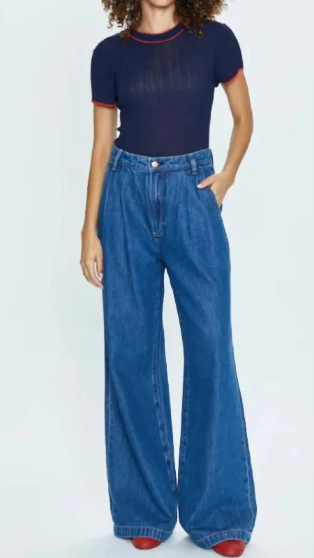 Limited Availability Victoria High Rise Denim Trouser In Midnight Sun